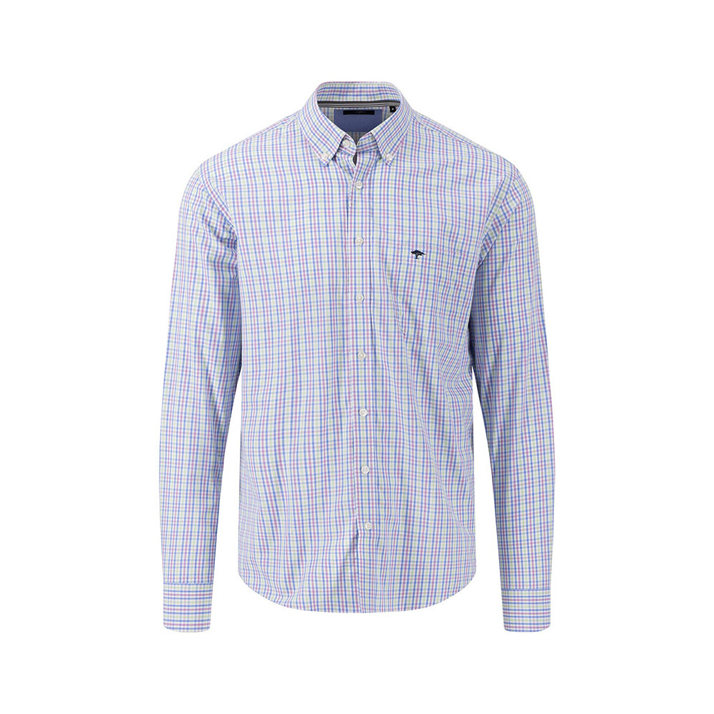Fynch-Hatton Μπλε/Ροζ Καρό Πουκάμισο Button Down - 1413  5030