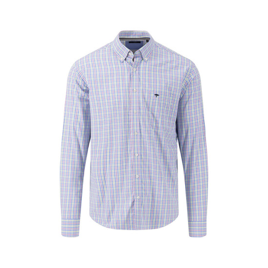Fynch-Hatton Μπλε/Ροζ Καρό Πουκάμισο Button Down - 1413  5030