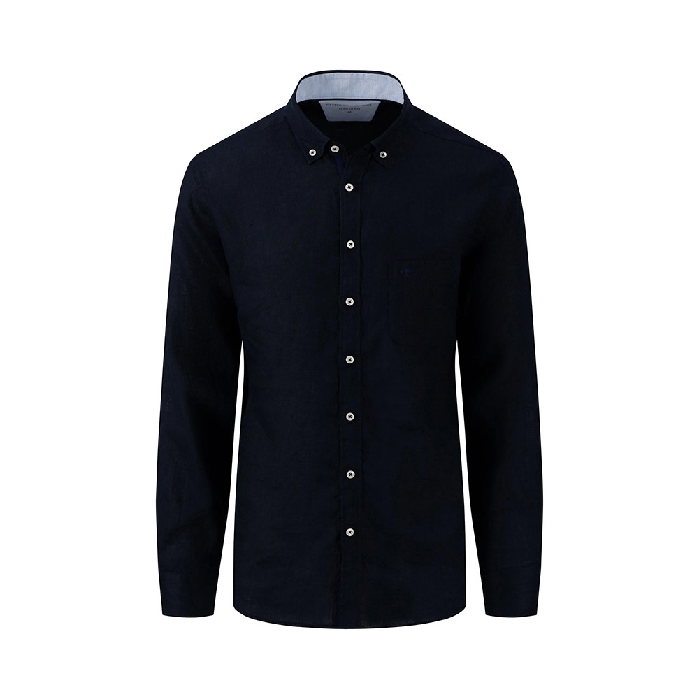 Fynch-Hatton Μπλε Σκούρο Πουκάμισο 100% Linen - 1413  6000