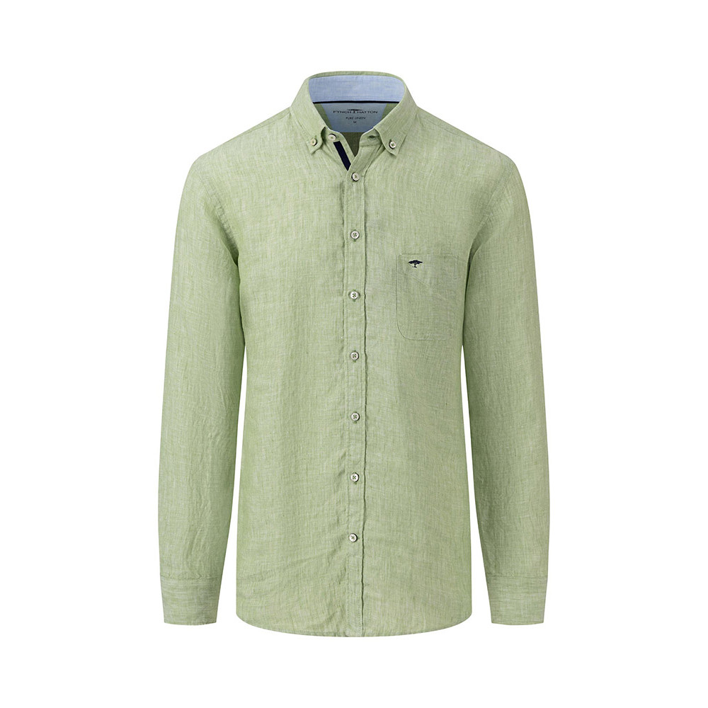 Fynch Hatton Πράσινο Πουκάμισο 100% Linen 1413  6000