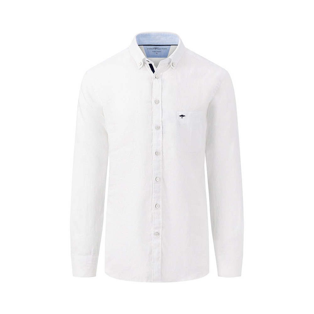 Fynch-Hatton Λευκό Πουκάμισο 100% Linen - 1413  6000