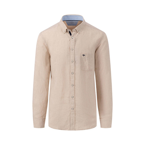 Fynch-Hatton Μπεζ Πουκάμισο 100% Linen - 1413  6000