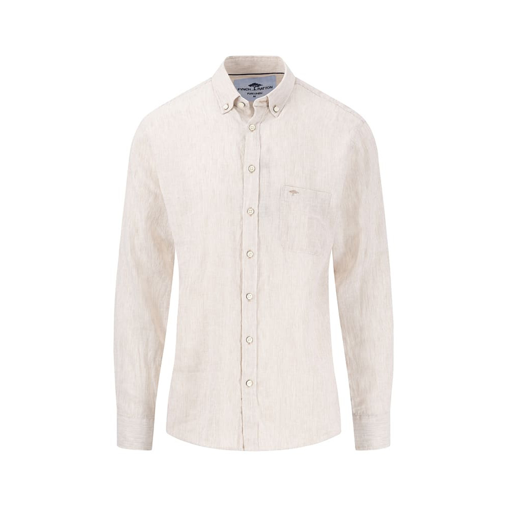 Fynch-Hatton Εκρού Πουκάμισο Button Down 100% Λινό - 1504  6160