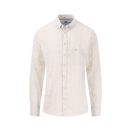 Fynch-Hatton Εκρού Πουκάμισο Button Down 100% Λινό - 1504  6160