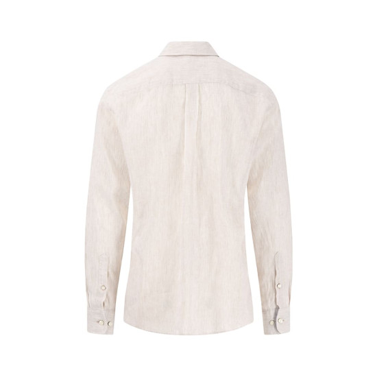 Fynch-Hatton Εκρού Πουκάμισο Button Down 100% Λινό - 1504  6160