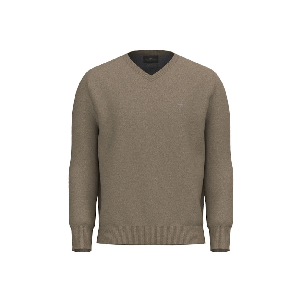 Fynch-Hatton Μπεζ Πουλόβερ C Neck 100% Wool - 1510  302