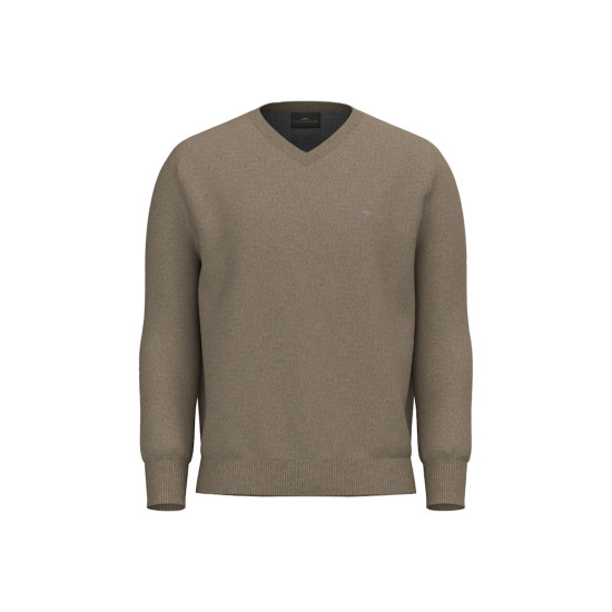 Fynch-Hatton Μπεζ Πουλόβερ C Neck 100% Wool - 1510  302