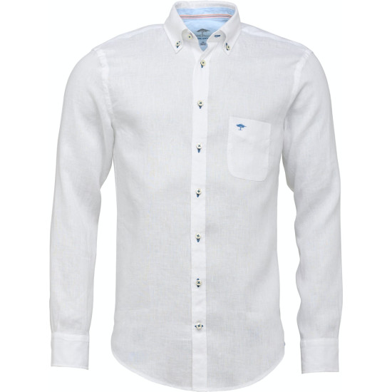 FYNCH HATTON Λευκό Πουκάμισο Button Down 100% Linen - 1122 6030