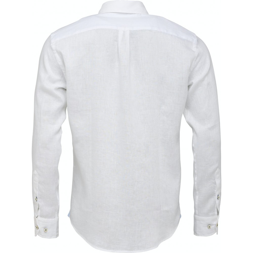 FYNCH HATTON Λευκό Πουκάμισο Button Down 100% Linen - 1122 6030