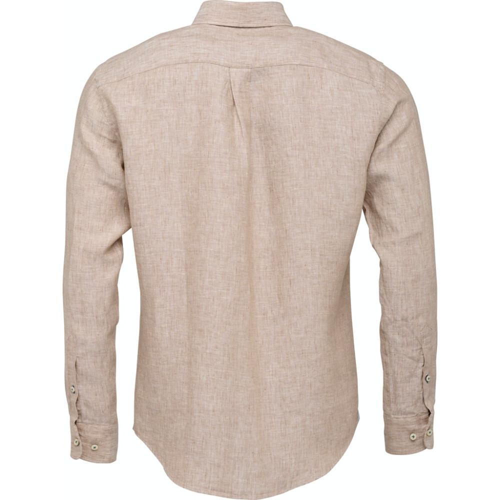 FYNCH HATTON Μπεζ Πουκάμισο Button Down 100% Linen - 1122 6030