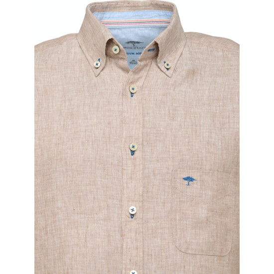 FYNCH HATTON Μπεζ Πουκάμισο Button Down 100% Linen - 1122 6030