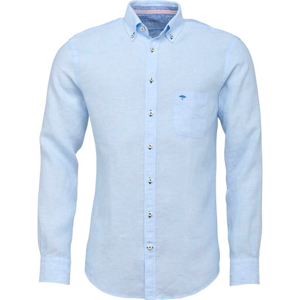 FYNCH HATTON Γαλάζιο Πουκάμισο Button Down 100% Linen - 1122 6030