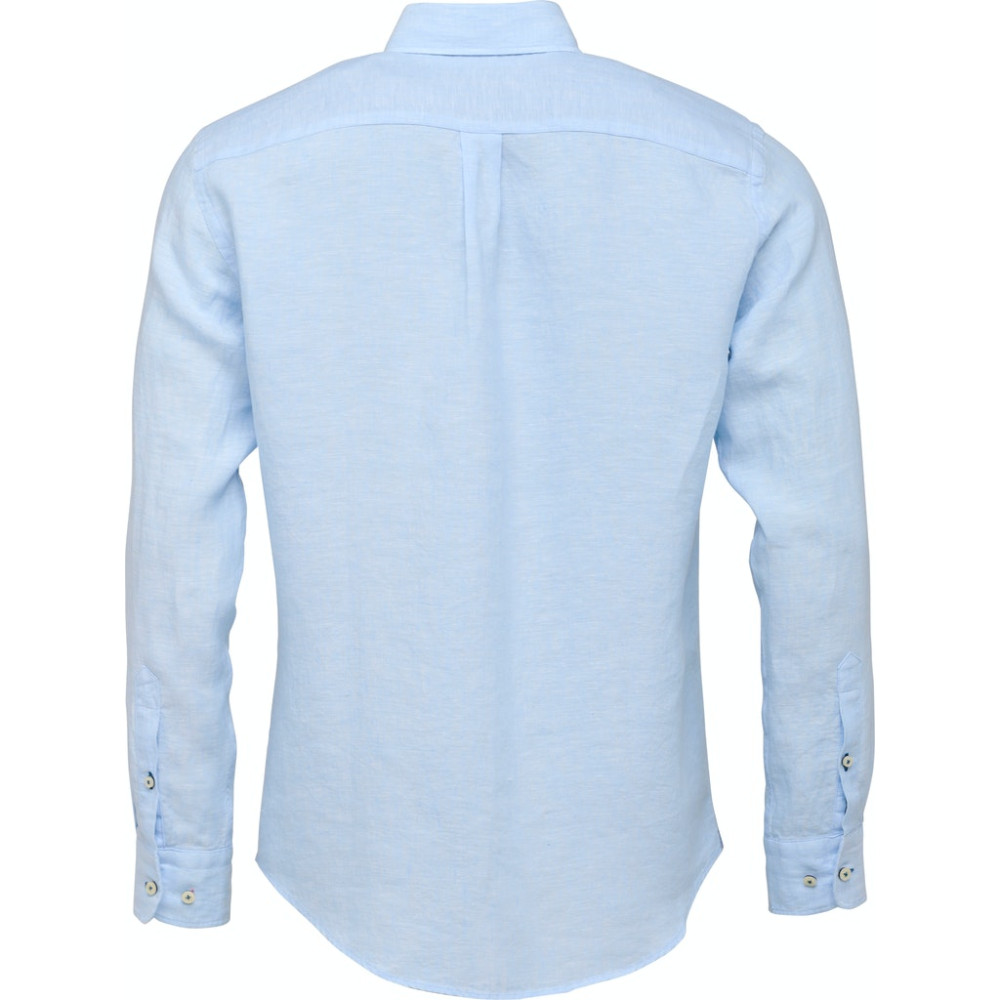 FYNCH HATTON Γαλάζιο Πουκάμισο Button Down 100% Linen - 1122 6030