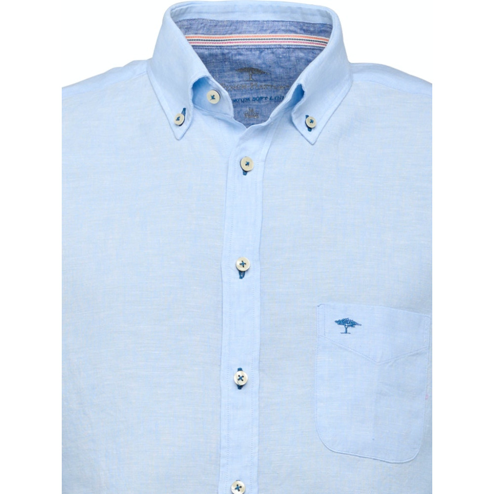 FYNCH HATTON Γαλάζιο Πουκάμισο Button Down 100% Linen - 1122 6030