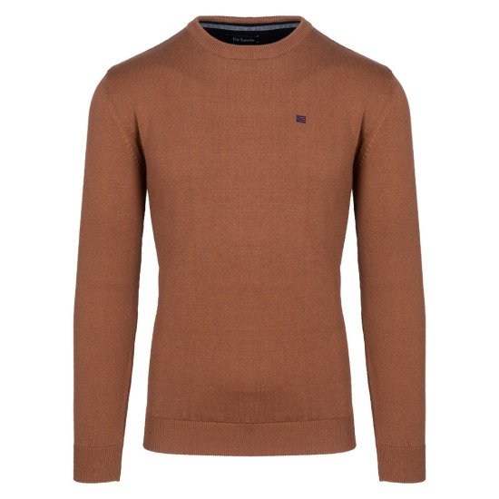 GUY LAROCHE Πλεκτή Μπλούζα Round Neck 100% Cotton GL2129201 Ταμπά