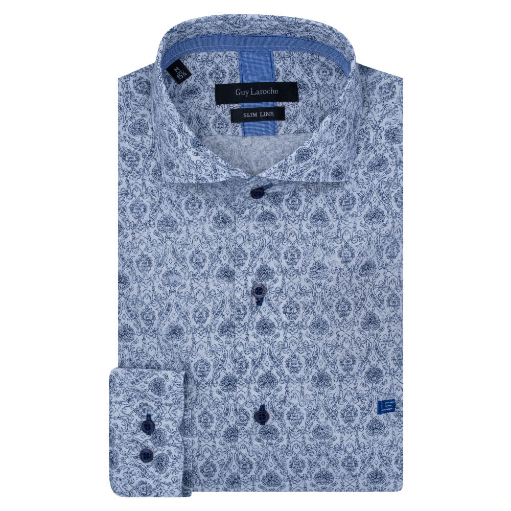 GUY LAROCHE Γαλάζιο Πουκάμισο με Μικροσχέδιο - GL2218237/SL