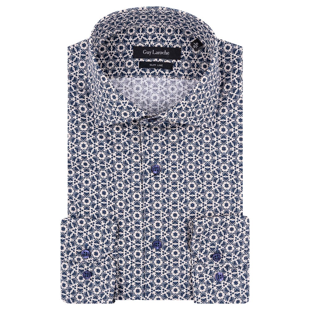 Guy Laroche Μπλε Πουκάμισο Με Σχέδιο - GL2228313/SL