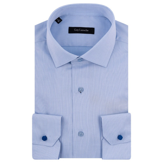 Guy Laroche Πουκάμισο Με Μικροσχέδιο 100% Cotton GL2228401/SL Slim Fit Γαλάζιο