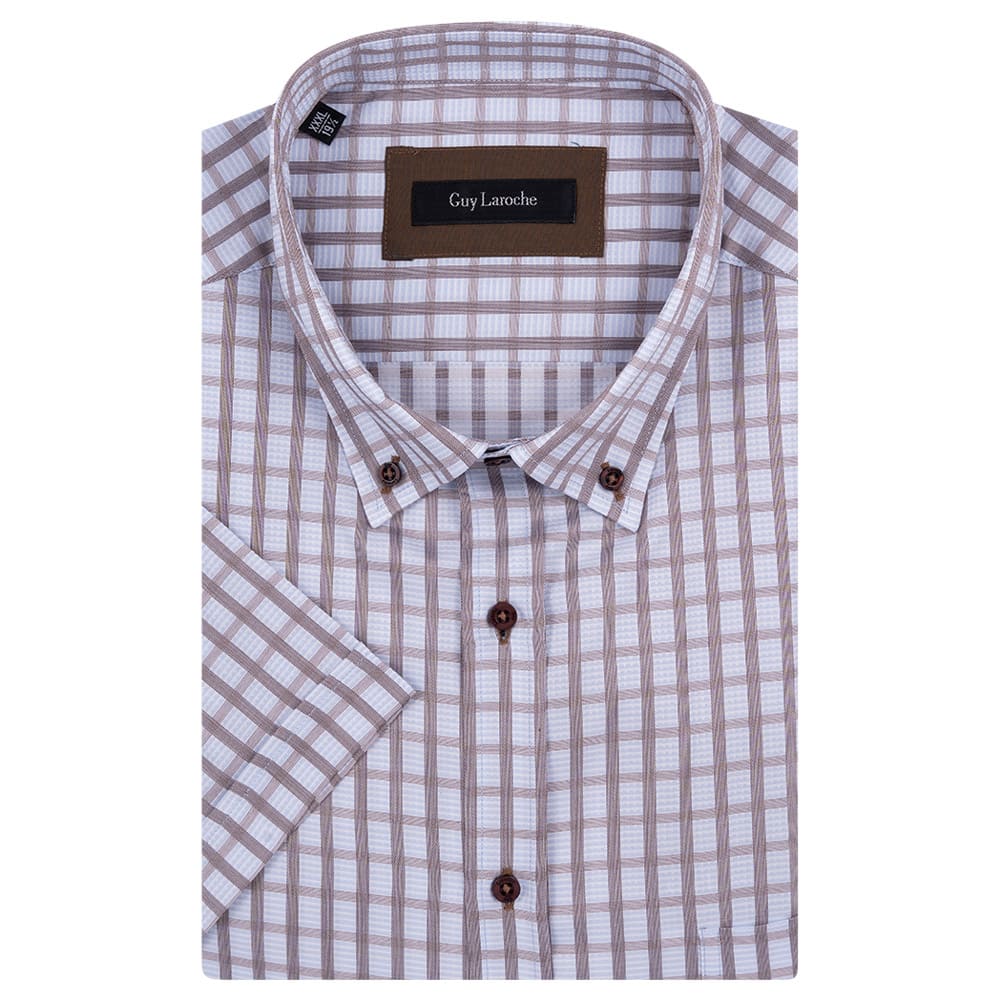 Guy Laroche Λευκό Καρό Πουκάμισο Button Down - GL2318308/BDSS