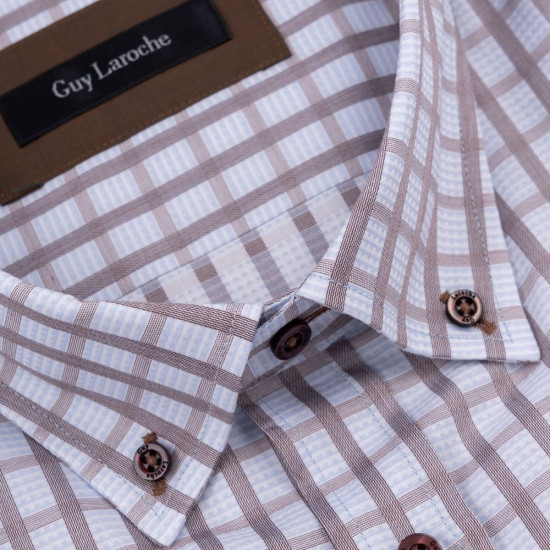 Guy Laroche Λευκό Καρό Πουκάμισο Button Down - GL2318308/BDSS