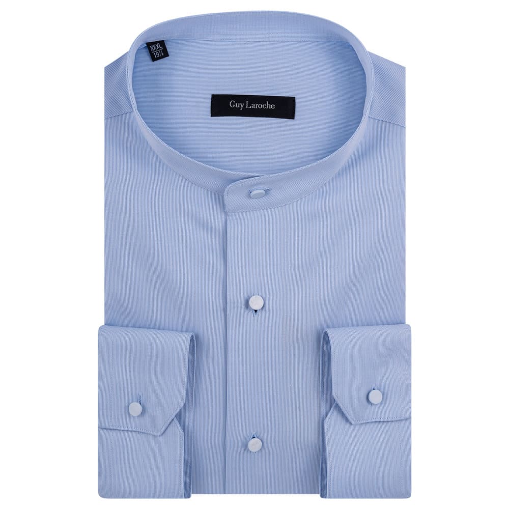 Guy Laroche Πουκάμισο 100% Cotton Μάο GL2318401/MAOB Μπλε