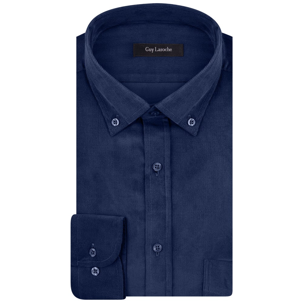 Guy Laroche Μπλε Πουκάμισο Κοτλέ Button Down - GL2328234/BD-1