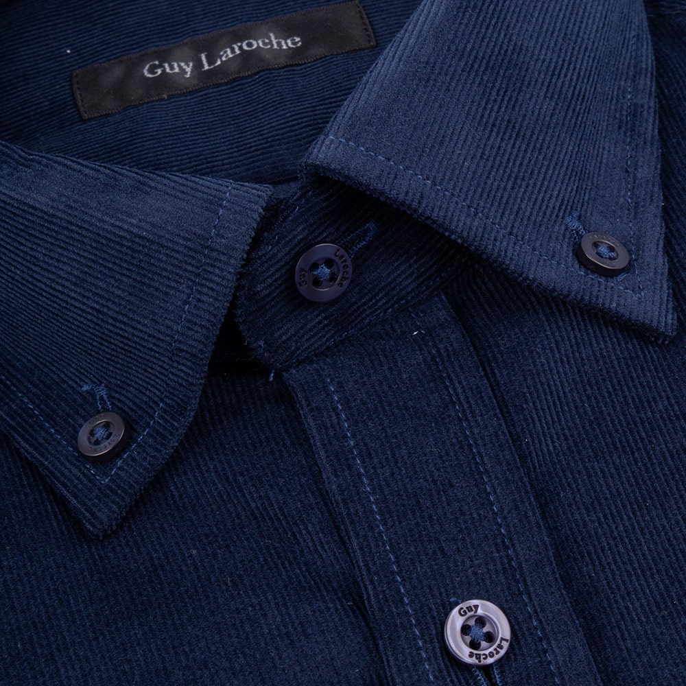 Guy Laroche Μπλε Πουκάμισο Κοτλέ Button Down - GL2328234/BD-1