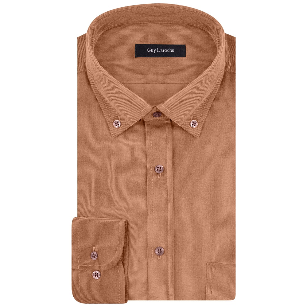 Guy Laroche Μπεζ Πουκάμισο Κοτλέ Button Down - GL2328234/BD-1