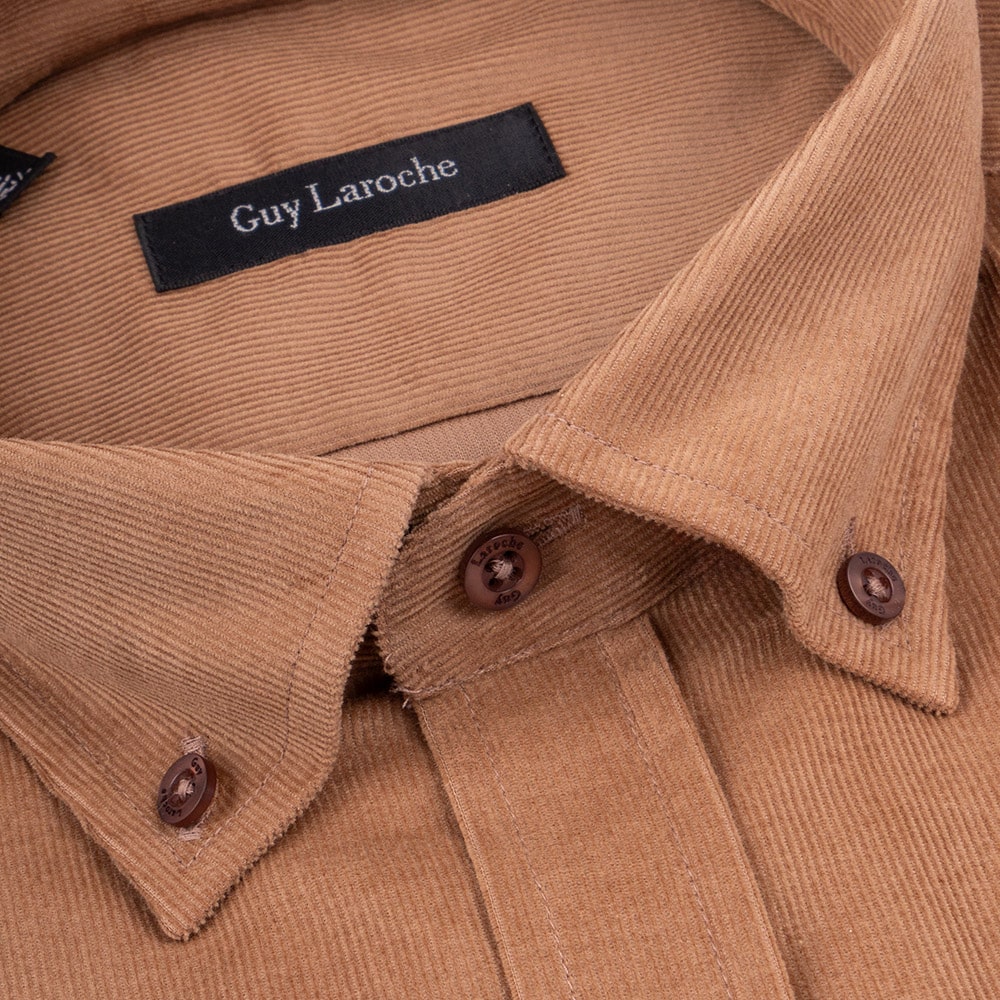 Guy Laroche Μπεζ Πουκάμισο Κοτλέ Button Down - GL2328234/BD-1