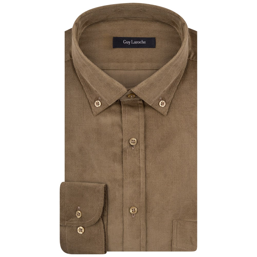 Guy Laroche Λαδί Πουκάμισο Κοτλέ Button Down - GL2328234/BD