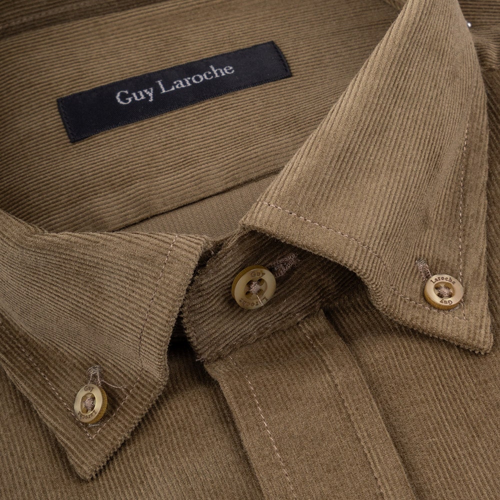 Guy Laroche Λαδί Πουκάμισο Κοτλέ Button Down - GL2328234/BD