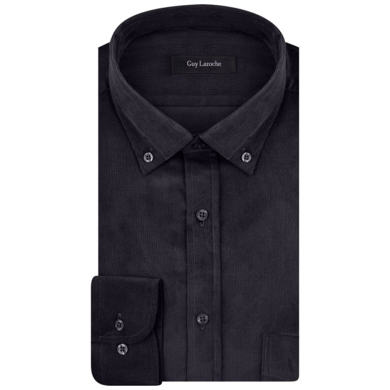 Guy Laroche Μαύρο Πουκάμισο Κοτλέ Button Down - GL2328234/BD