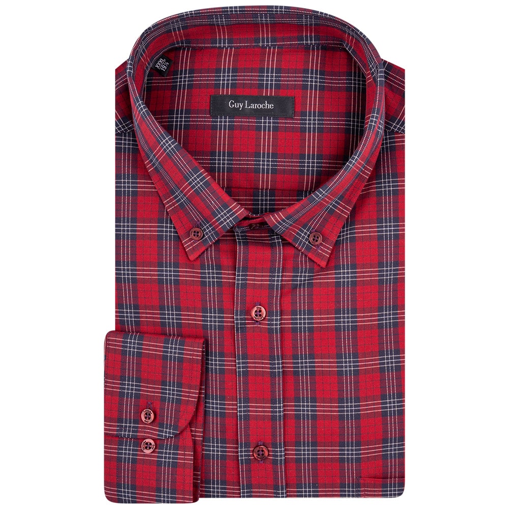 Guy Laroche Κόκκινο Καρό Πουκάμισο Button Down - GL2328274/BD