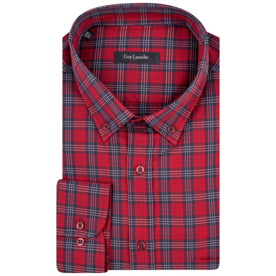 Guy Laroche Κόκκινο Καρό Πουκάμισο Button Down - GL2328274/BD