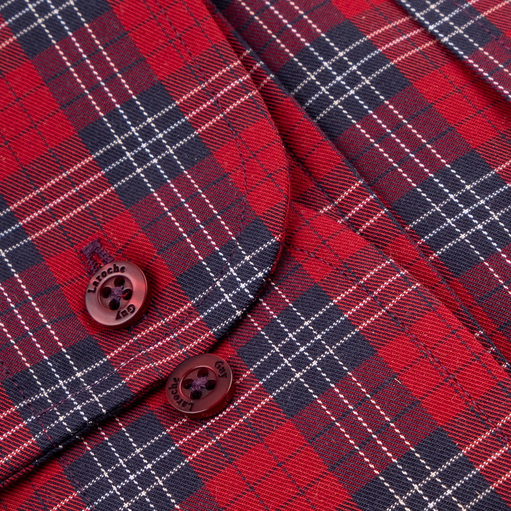 Guy Laroche Κόκκινο Καρό Πουκάμισο Button Down - GL2328274/BD