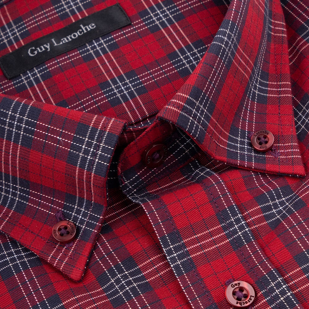 Guy Laroche Κόκκινο Καρό Πουκάμισο Button Down - GL2328274/BD