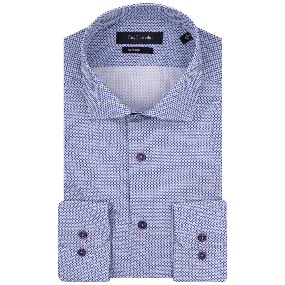 Guy Laroche Μπλε Πουκάμισο Με Μικροσχέδιο - GL2328293/SL