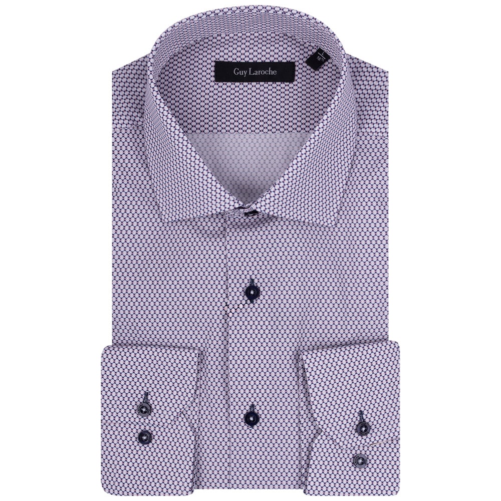 Guy Laroche Λευκό/Μπλε Πουκάμισο Με Σχέδιο - GLDS18706/SL