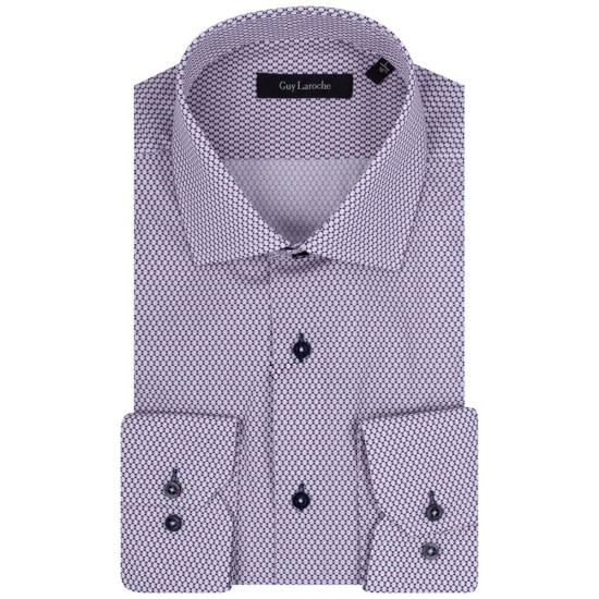 Guy Laroche Λευκό/Μπλε Πουκάμισο Με Σχέδιο - GLDS18706/SL