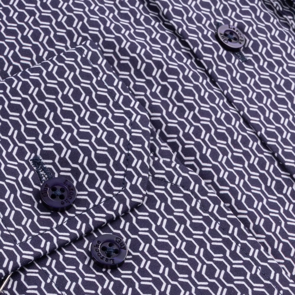 Guy Laroche Μπλε Πουκάμισο Με Σχέδιο Slim Fit - GLDW28721/SL