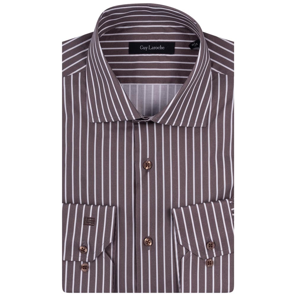 Guy Laroche Μπεζ Πουκάμισο Ριγέ - GLEW28713/CL