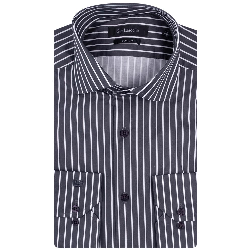Guy Laroche Μαύρο Πουκάμισο Ριγέ - GLEW28713/CL-1