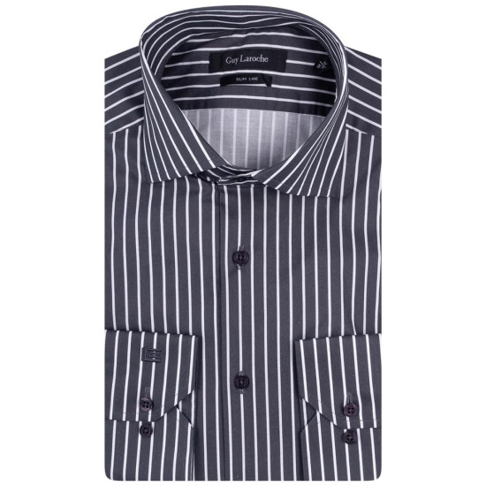 Guy Laroche Μαύρο Πουκάμισο Ριγέ - GLEW28713/CL