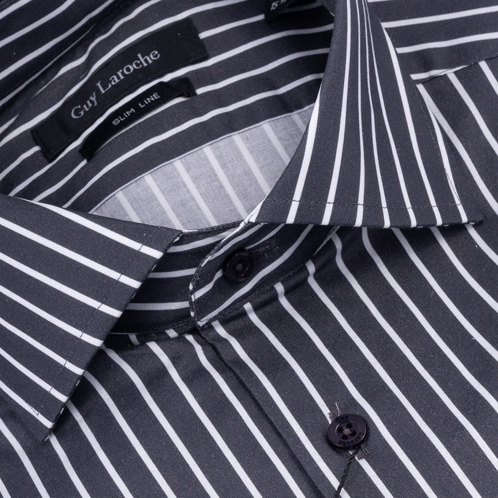 Guy Laroche Μαύρο Πουκάμισο Ριγέ - GLEW28713/CL-1