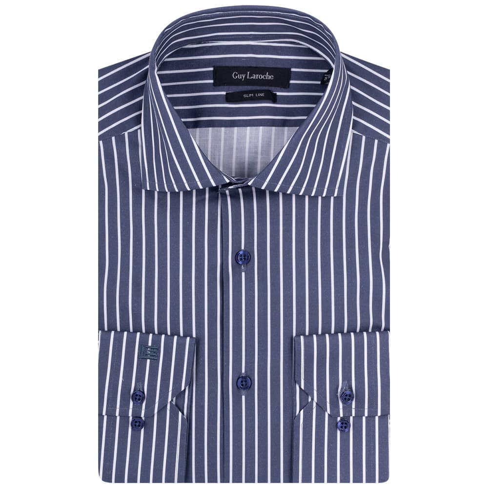 Guy Laroche Μπλε Πουκάμισο Ριγέ - GLEW28713/CL