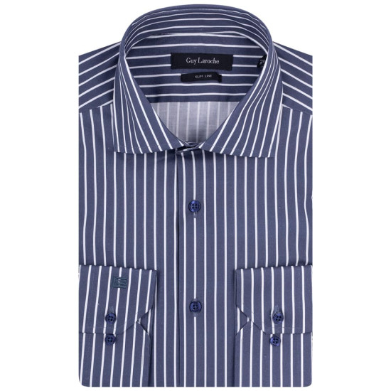 Guy Laroche Μπλε Πουκάμισο Ριγέ - GLEW28713/CL