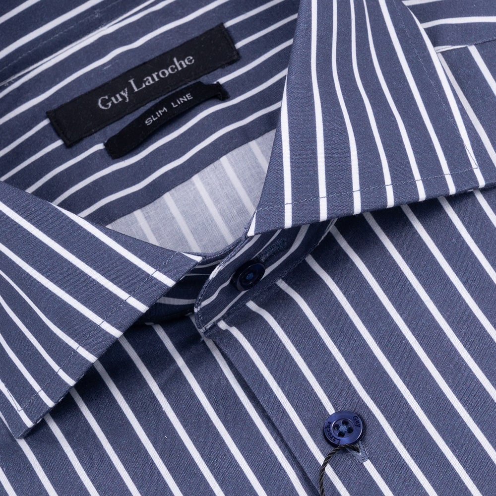 Guy Laroche Μπλε Πουκάμισο Ριγέ - GLEW28713/CL