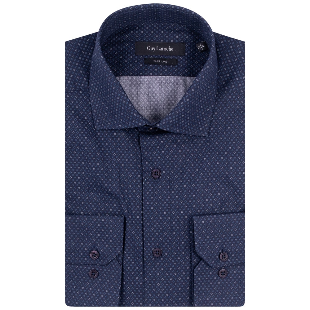 Guy Laroche Μπλε Πουκάμισο Με Μικροσχέδιο - GLEW28717/SL