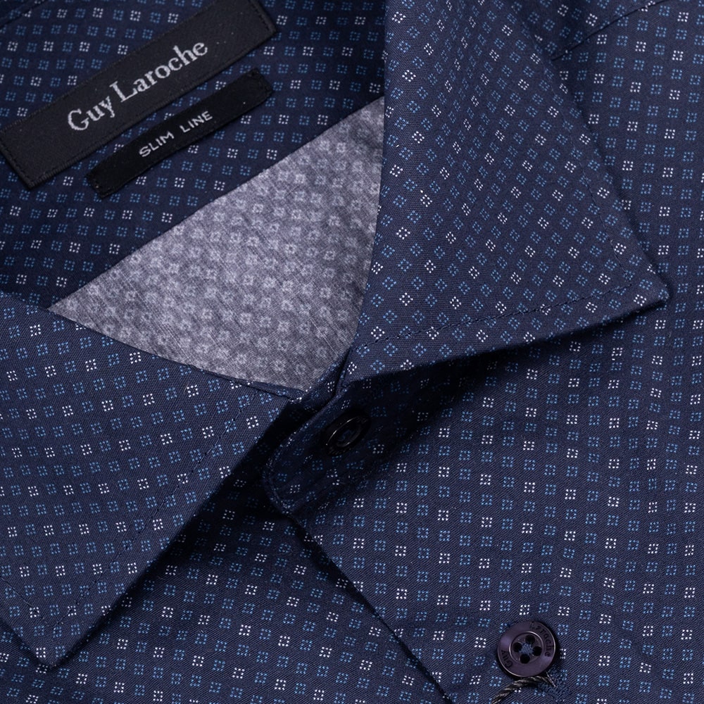 Guy Laroche Μπλε Πουκάμισο Με Μικροσχέδιο - GLEW28717/SL