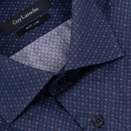 Guy Laroche Μπλε Πουκάμισο Με Μικροσχέδιο - GLEW28717/SL